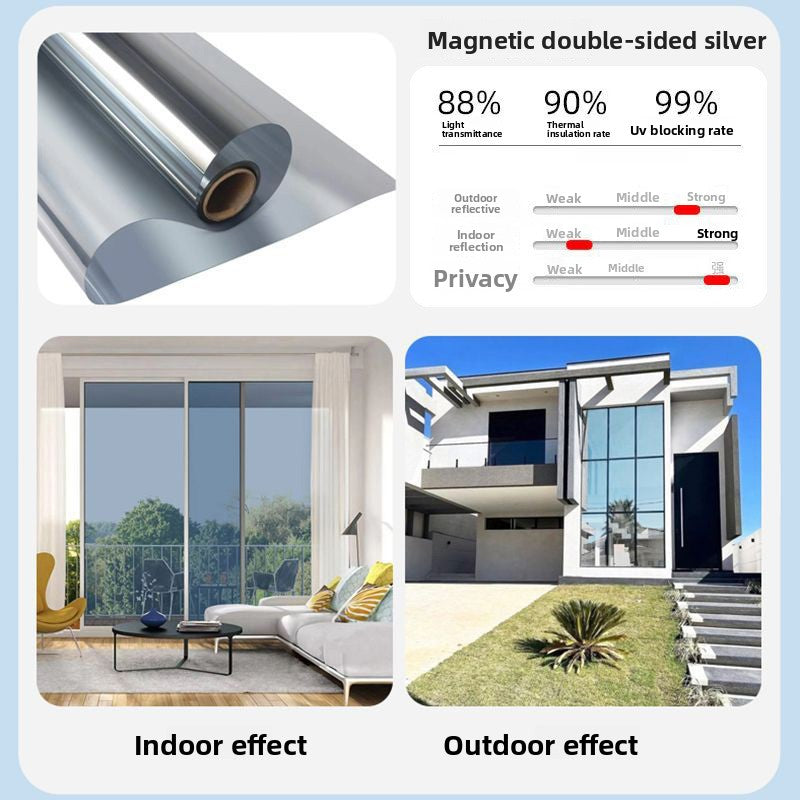 One Way Privacy Window Film Heat Insulation UV Protection