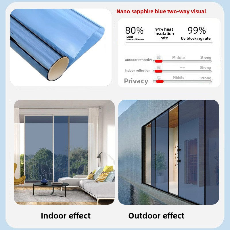One Way Privacy Window Film Heat Insulation UV Protection