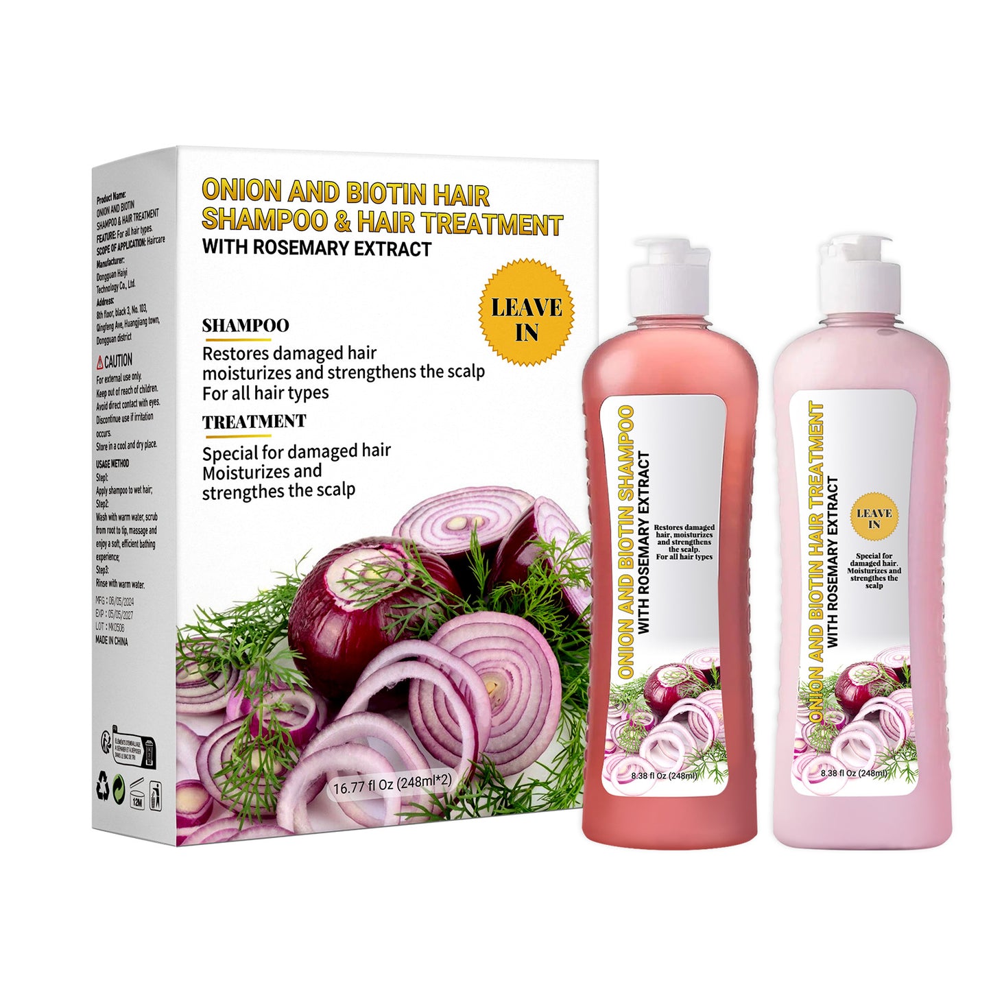 Onion Biotin Shampoo and Hair Care Set