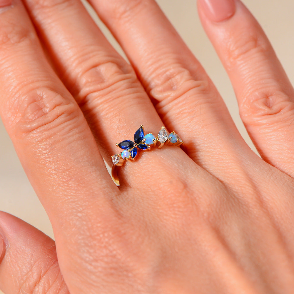 Opal Butterfly Ring