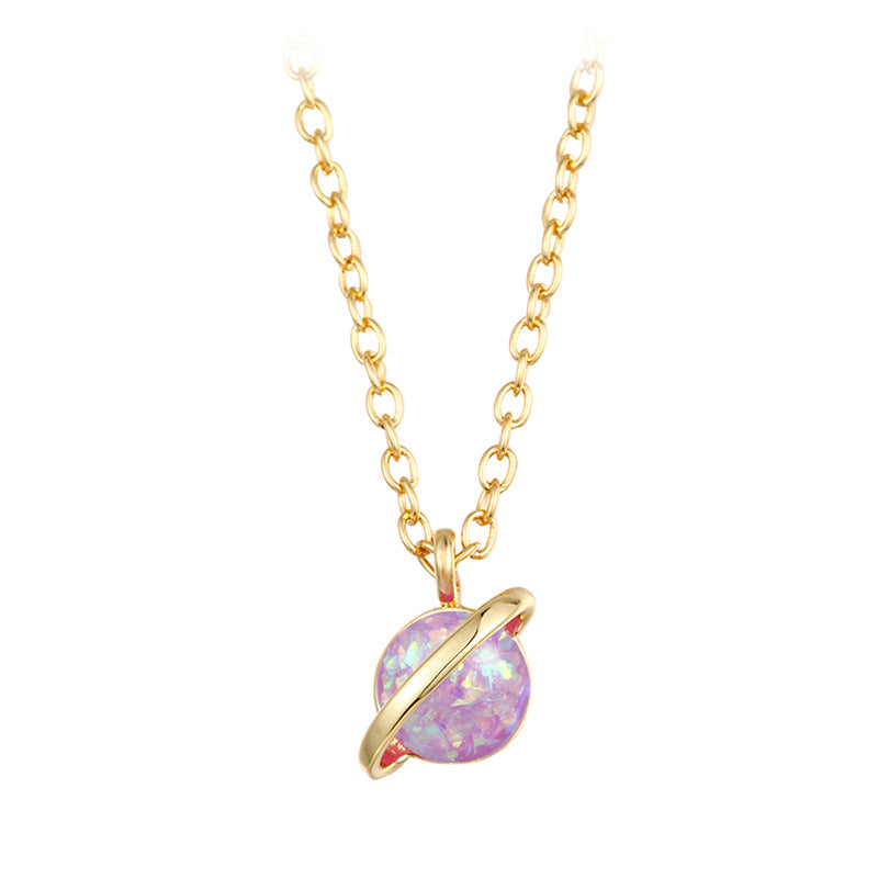 Opal Planet Geometric Necklace