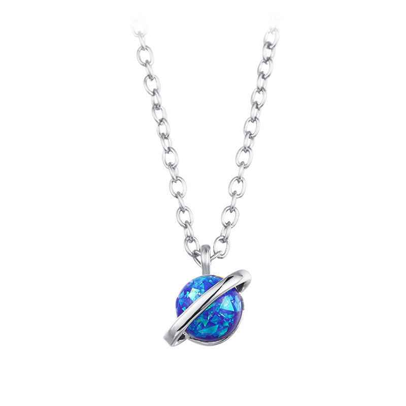 Opal Planet Geometric Necklace