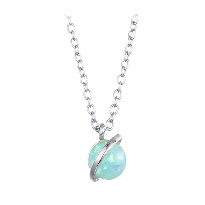 Opal Planet Geometric Necklace