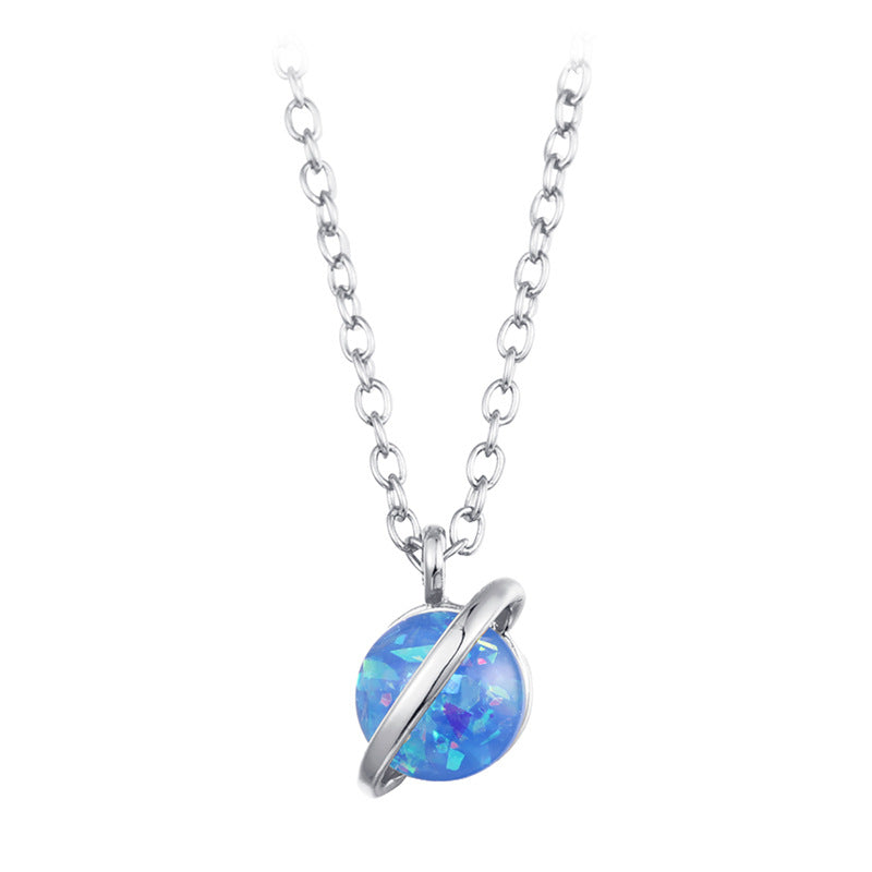 Opal Planet Geometric Necklace