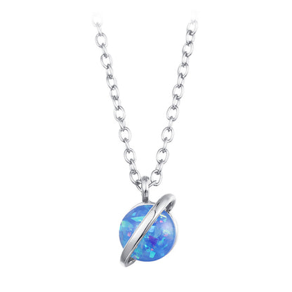 Opal Planet Geometric Necklace