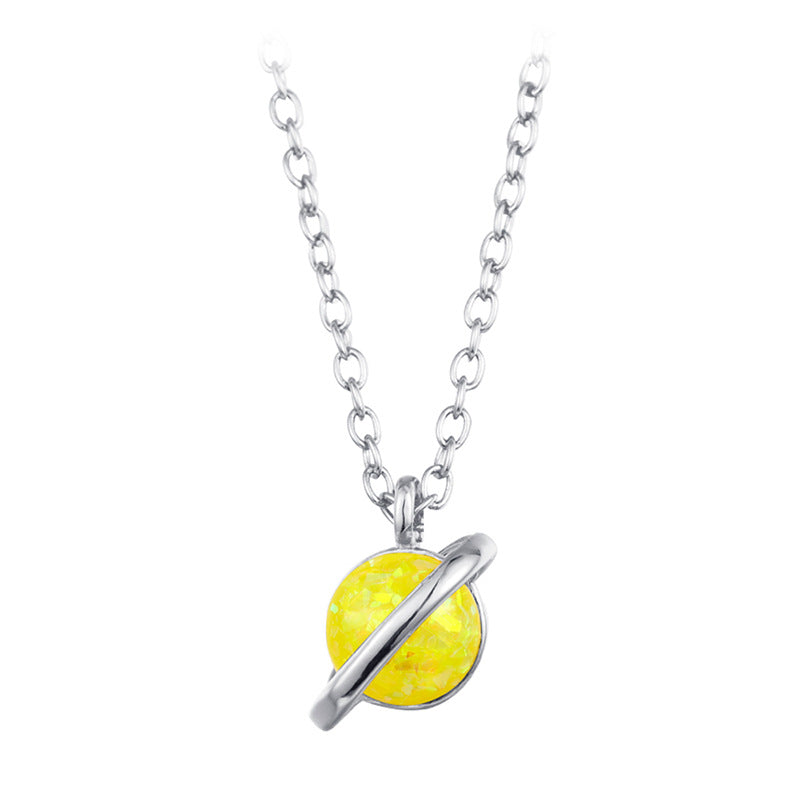 Opal Planet Geometric Necklace