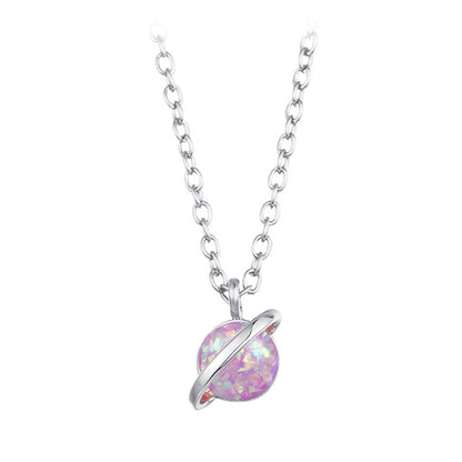 Opal Planet Geometric Necklace