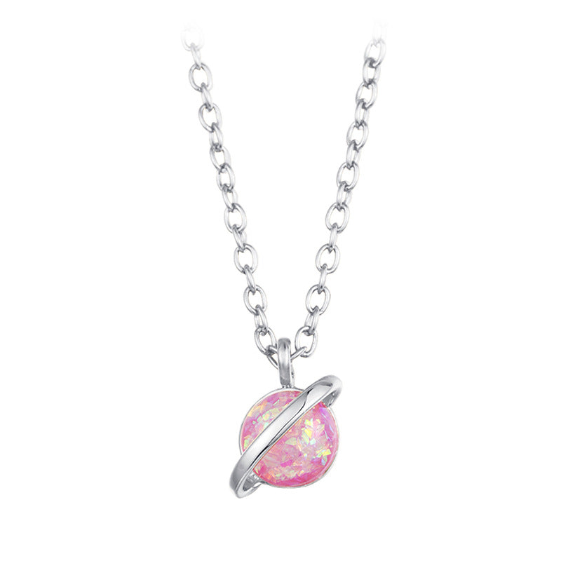 Opal Planet Geometric Necklace