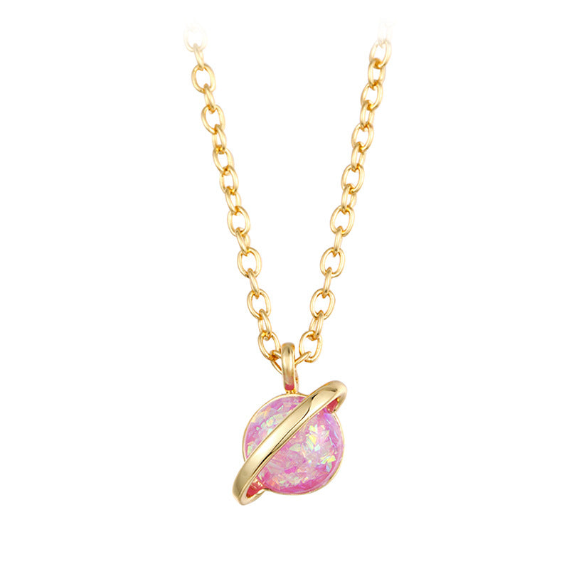 Opal Planet Geometric Necklace