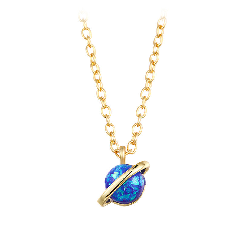 Opal Planet Geometric Necklace