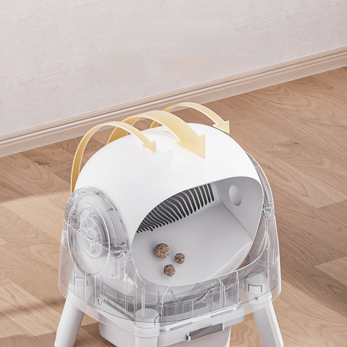 Open automatic litter box