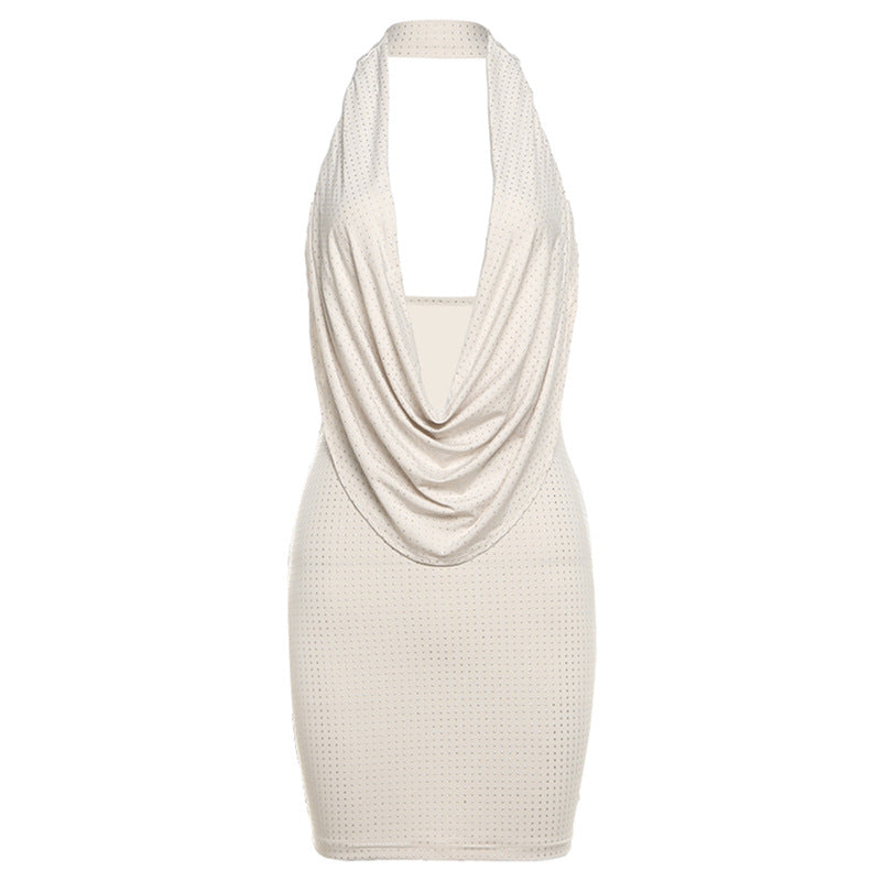 Open Back Slim Fit Wrap Dress