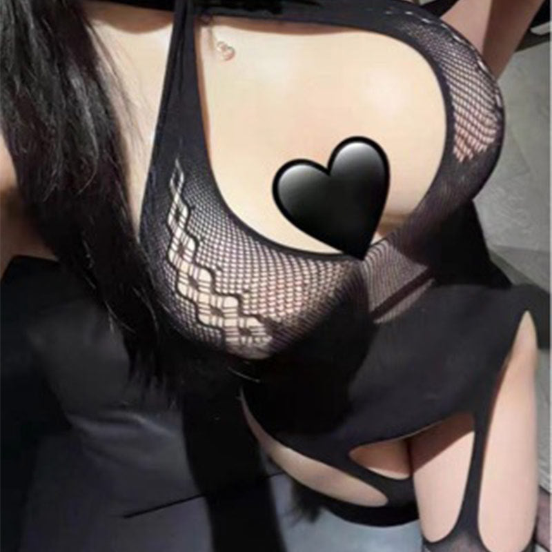 Open-Crotch Lingerie Stockings for Women