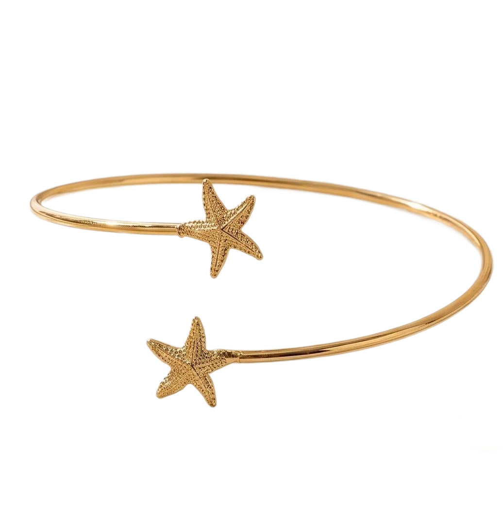 Open Cuff Star Shell Bracelet