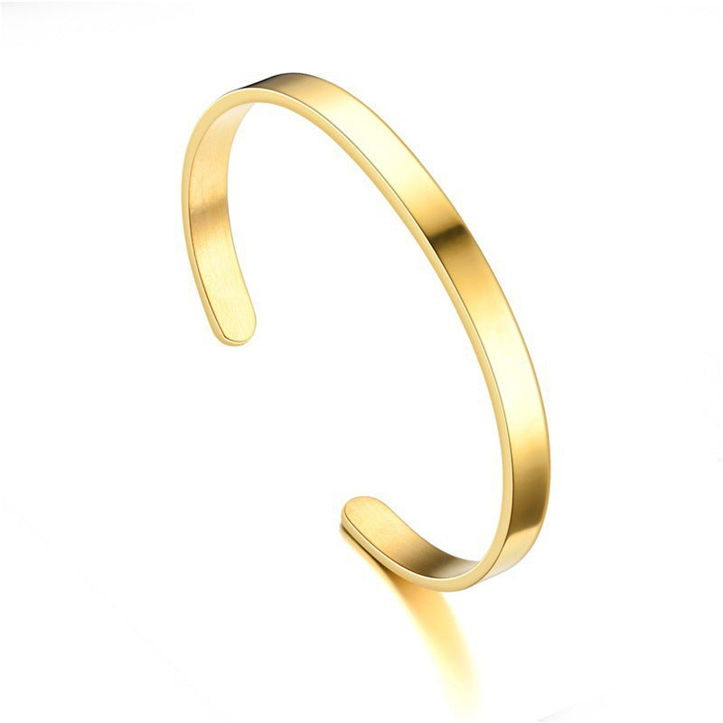Open End Titanium Steel C Shape Bracelet