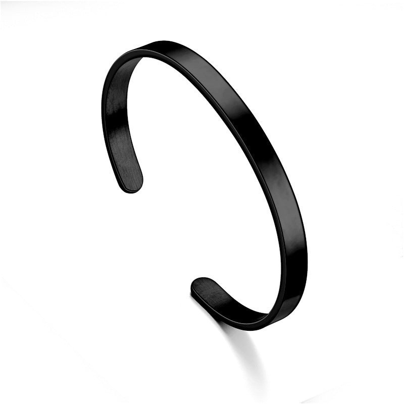 Open End Titanium Steel C Shape Bracelet