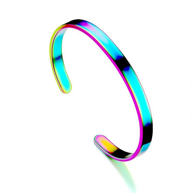 Open End Titanium Steel C Shape Bracelet