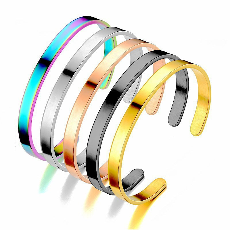 Open End Titanium Steel C Shape Bracelet