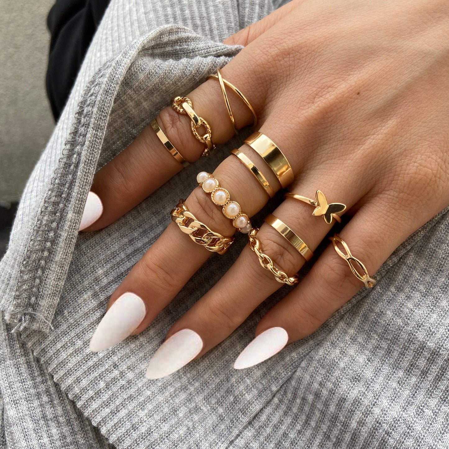 Open-ended ring set