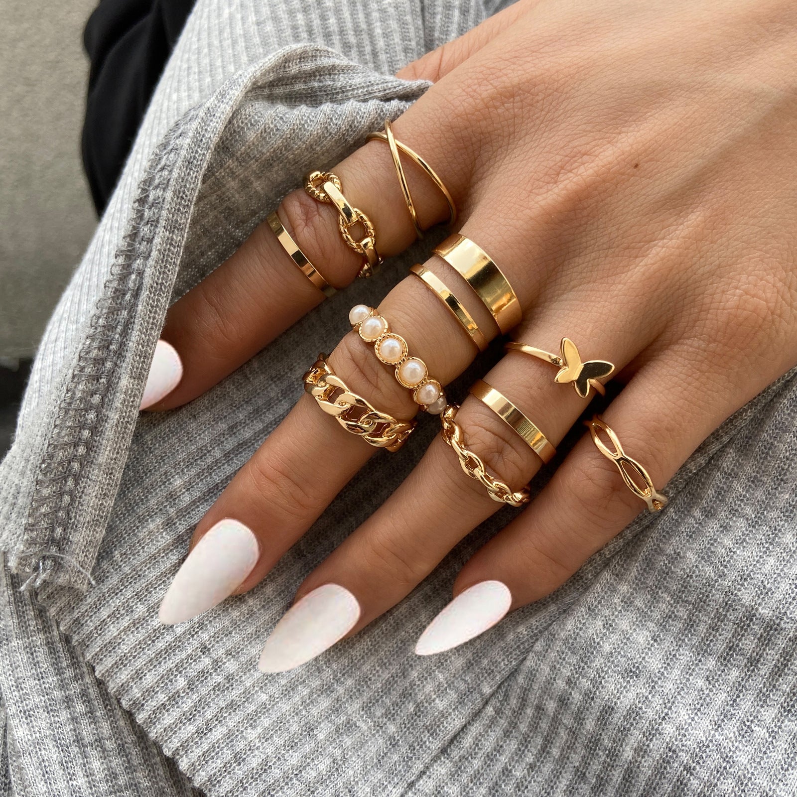 Open-ended ring set