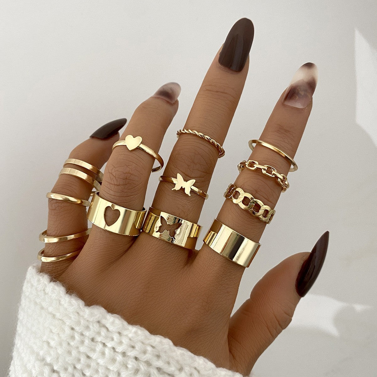 Open-ended ring set