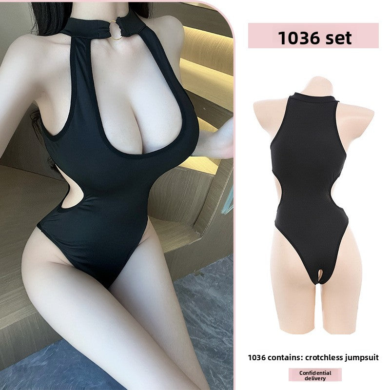 Open-front one-piece garment