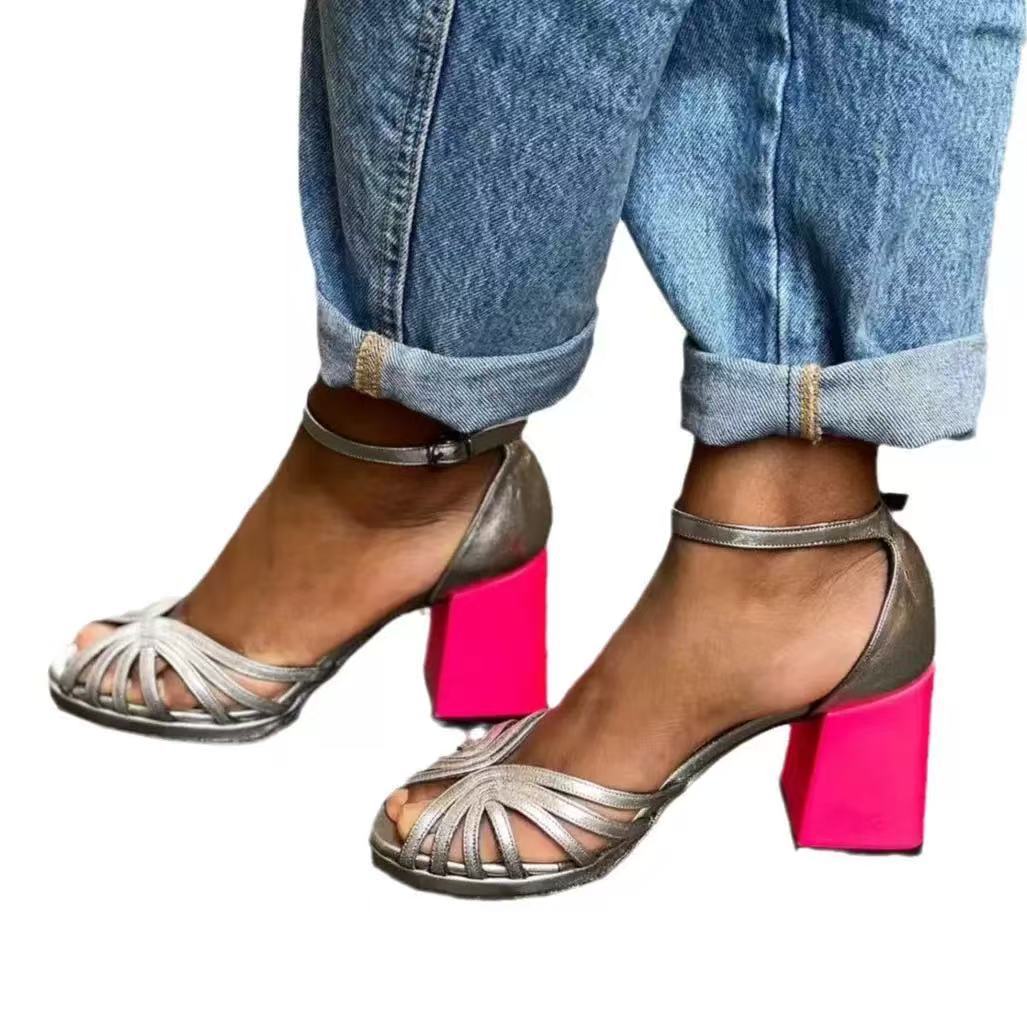 Open Toe Buckle Strap Platform Sandals