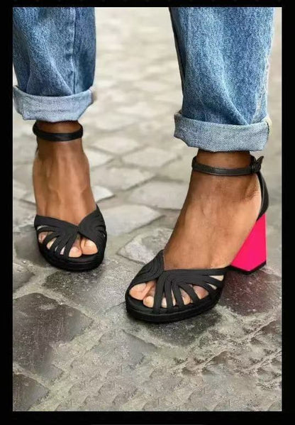 Open Toe Buckle Strap Platform Sandals