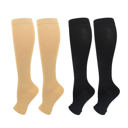 Open Toe Compression Socks Breathable Calf Support