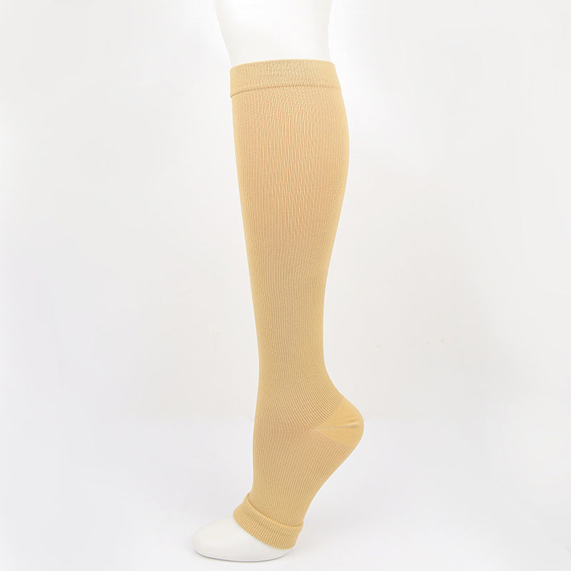 Open Toe Compression Socks Breathable Calf Support