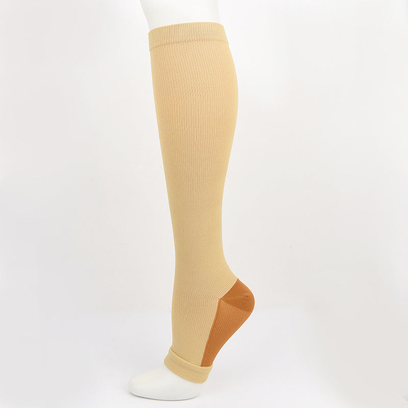 Open Toe Compression Socks Breathable Calf Support