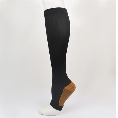 Open Toe Compression Socks Breathable Calf Support