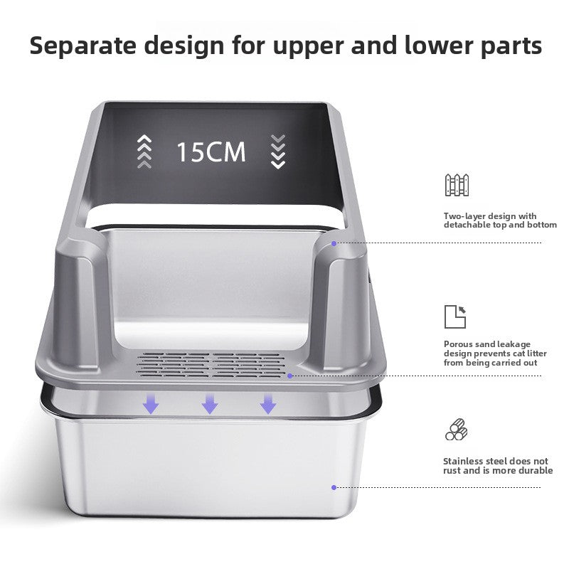 Open-top litter box