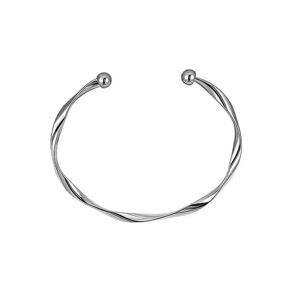 Open Twist Smooth Metal Bracelet