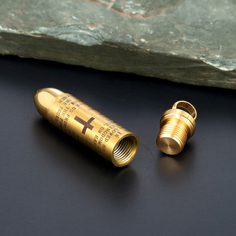 Openable Bullet Cross Titanium Steel Pendant
