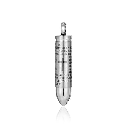Openable Bullet Cross Titanium Steel Pendant