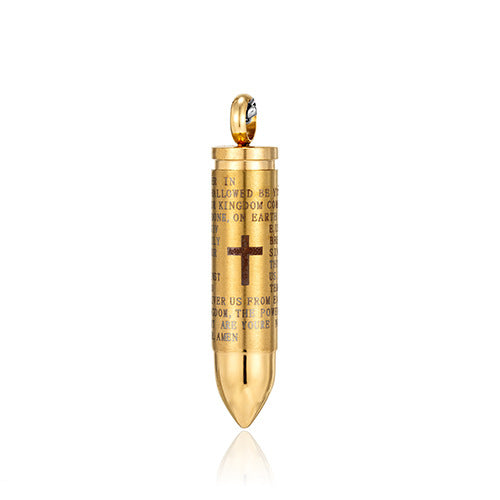 Openable Bullet Cross Titanium Steel Pendant