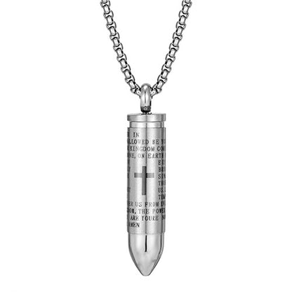 Openable Bullet Cross Titanium Steel Pendant