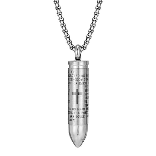 Openable Bullet Cross Titanium Steel Pendant