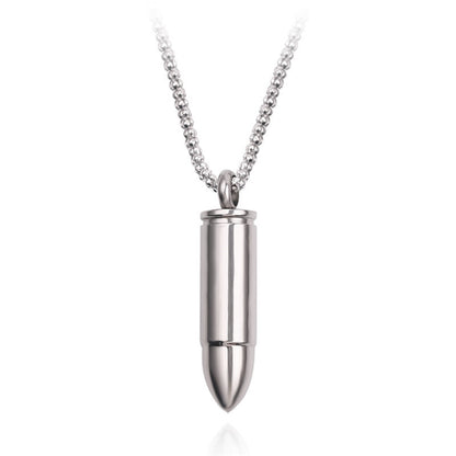 Openable Bullet Head Titanium Steel Necklace