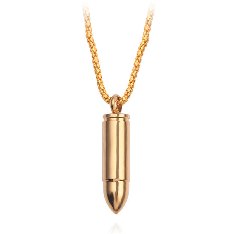 Openable Bullet Head Titanium Steel Necklace