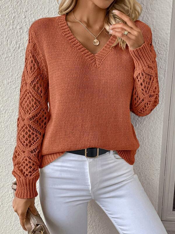 Openwork Knit Sweater