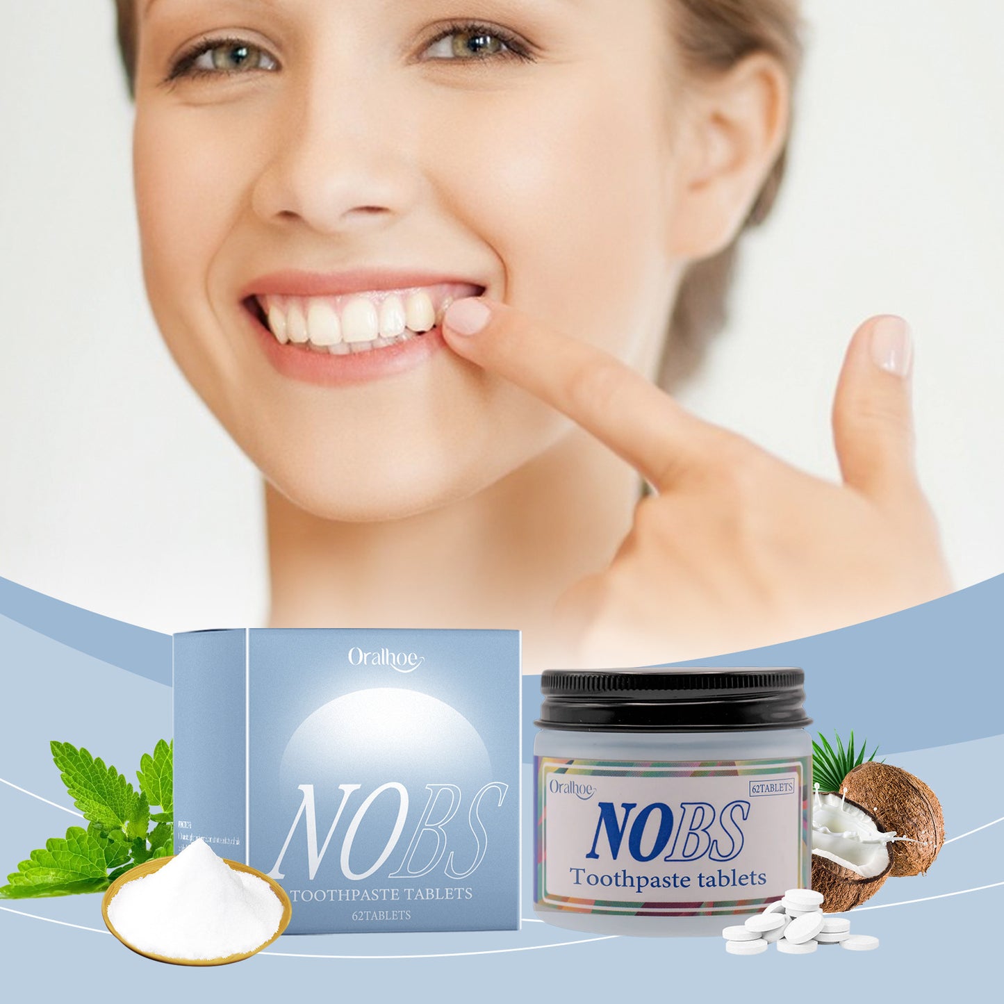 Oral hygiene care toothpaste tablets
