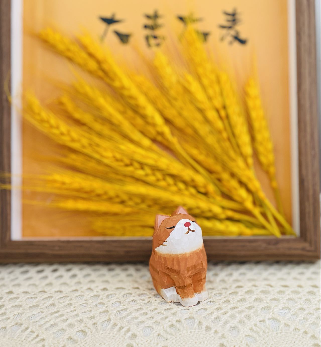 Orange cat figurine