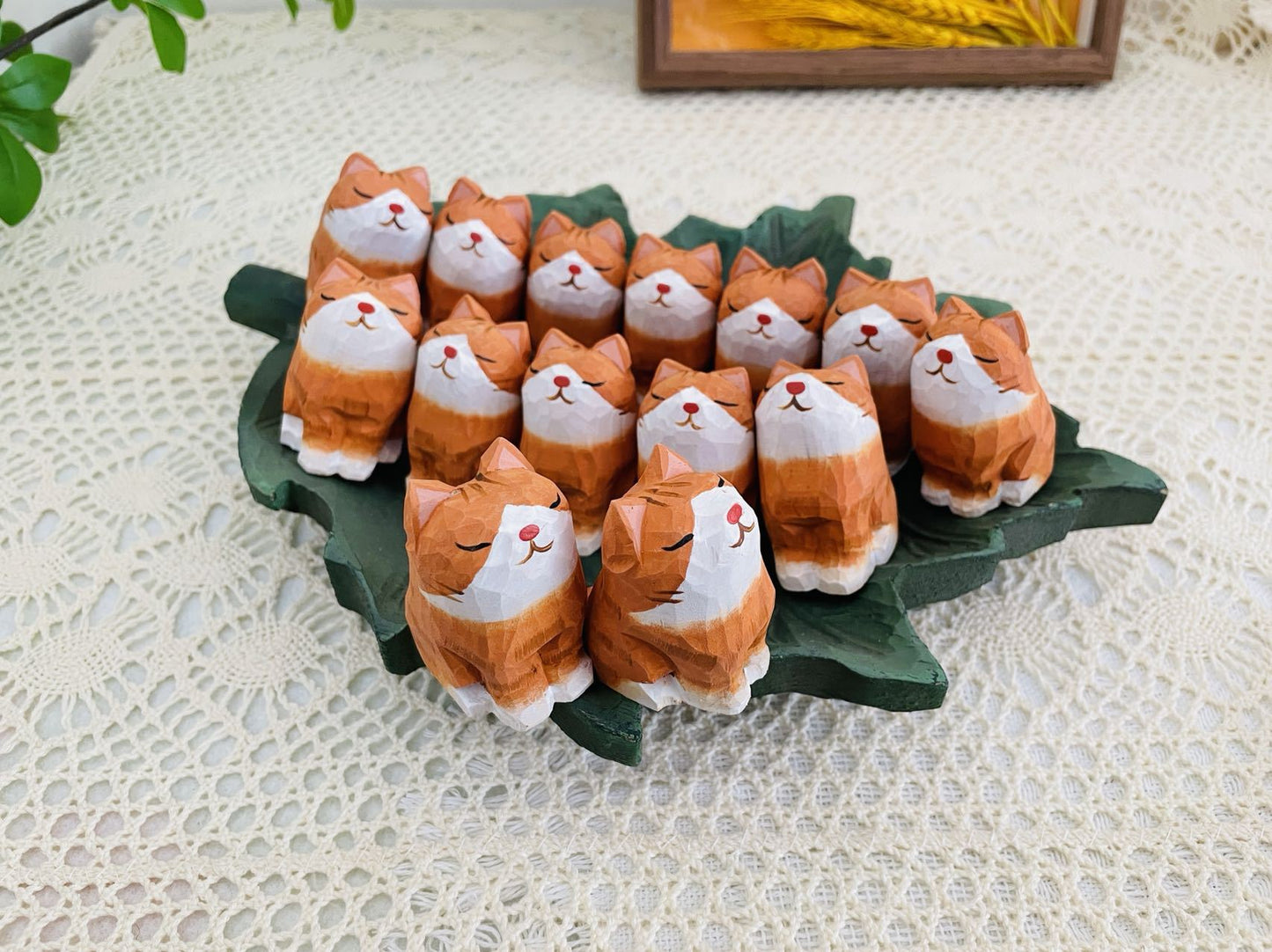 Orange cat figurine