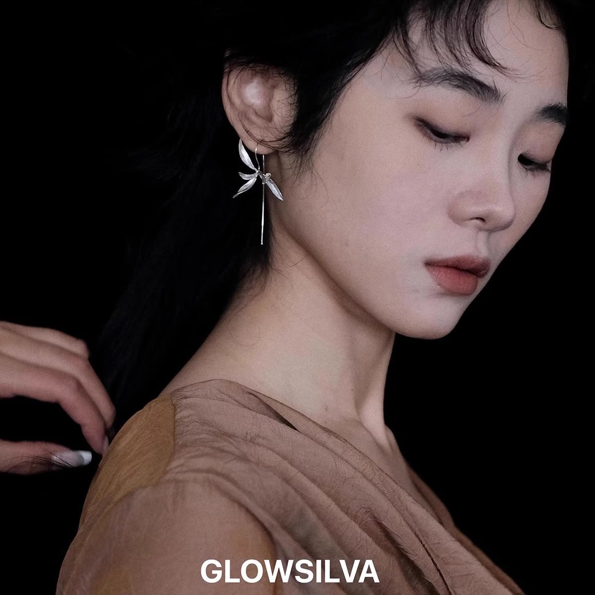 Orchid Floral Silver Plated Earrings