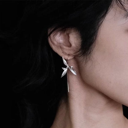 Orchid Floral Silver Plated Earrings