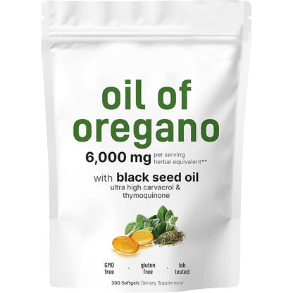 Oregano oil and black seed oil soft capsules