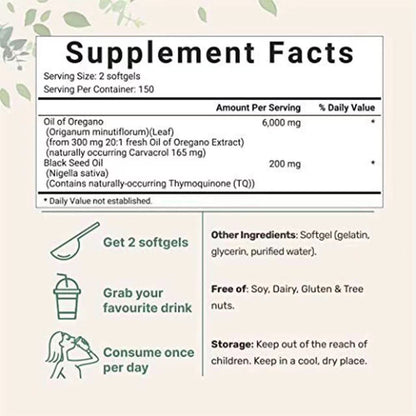 Oregano oil soft capsules