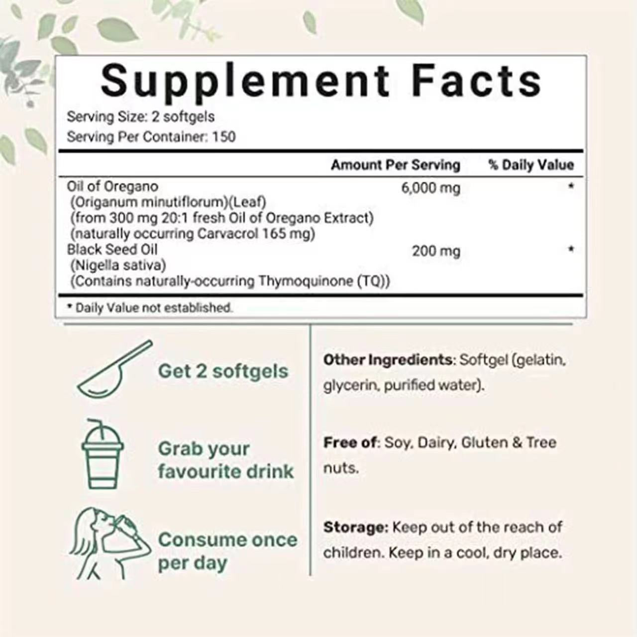 Oregano Oil Softgel Capsules